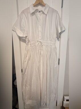 J. Crew White Cotton Button-Up Shirt